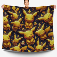 Pokemon Bedding 3D Cute Pikachu Sleep Black Bed Linen For Bedroom - Bedding Set & Quilt Set - Lusy Store LLC