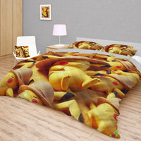 Pokemon Bedding 3D Cute Pikachu Sleep Summer Bed Linen For Bedroom - Bedding Set & Quilt Set - Lusy Store LLC