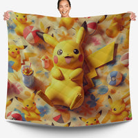 Pokemon Bedding 3D Cute Pikachu Summer Bed Linen For Bedroom - Bedding Set & Quilt Set - Lusy Store LLC