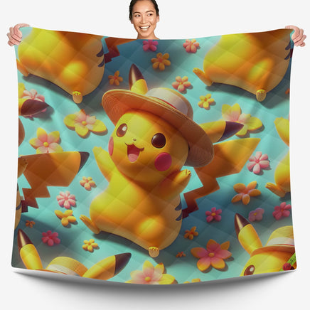 Pokemon Bedding 3D Cute Summer Pikachu Bed Linen For Bedroom - Bedding Set & Quilt Set - Lusy Store LLC