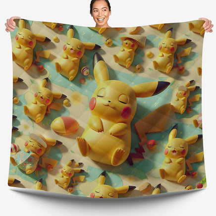 Pokemon Bedding 3D Pikachu Cute Sleep Bed Linen For Bedroom - Bedding Set & Quilt Set - Lusy Store LLC