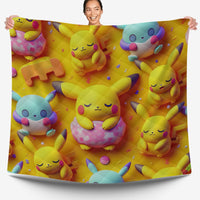 Pokemon Bedding 3D Pikachu Cute Sleep Bed Linen For Bedroom - Bedding Set & Quilt Set - Lusy Store LLC