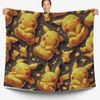 Pokemon Bedding 3D Pikachu Cute Sleep Black Bed Linen For Bedroom - Bedding Set & Quilt Set - Lusy Store LLC