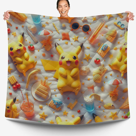 Pokemon Bedding 3D Pikachu Cute Summer Bed Linen For Bedroom - Bedding Set & Quilt Set - Lusy Store LLC