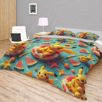 Pokemon Bedding Cute Pikachu Summer Bed Linen For Bedroom - Bedding Set & Quilt Set - Lusy Store LLC