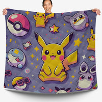 Pokemon Bedding Funny Cartoon Graphics Pikachu Bed Linen For Bedroom - Bedding Set & Quilt Set - Lusy Store LLC