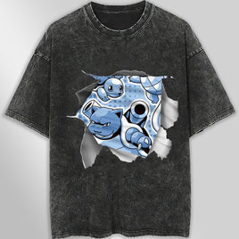 Pokemon tee shirt - 3D funny streetwear vintage t shirt - Unisex hip hop loose tops tees Dark Gray