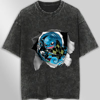 Pokemon tee shirt - 3D funny streetwear vintage t shirt - Unisex hip hop loose tops tees Dark Gray