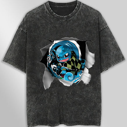 Pokemon tee shirt - 3D funny streetwear vintage t shirt - Unisex hip hop loose tops tees Dark Gray