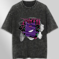 Pokemon tee shirt - 3D funny streetwear vintage t shirt - Unisex hip hop loose tops tees Dark Gray