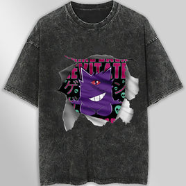 Pokemon tee shirt - 3D funny streetwear vintage t shirt - Unisex hip hop loose tops tees Dark Gray
