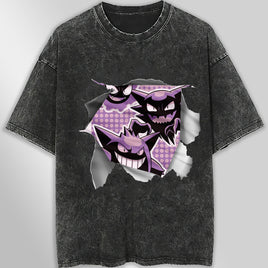 Pokemon tee shirt - 3D funny streetwear vintage t shirt - Unisex hip hop loose tops tees Dark Gray