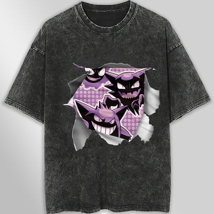 Pokemon tee shirt - 3D funny streetwear vintage t shirt - Unisex hip hop loose tops tees Dark Gray