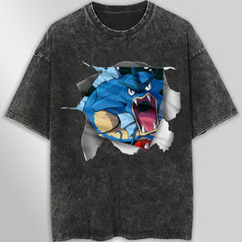 Pokemon tee shirt - 3D funny streetwear vintage t shirt - Unisex hip hop loose tops tees Dark Gray