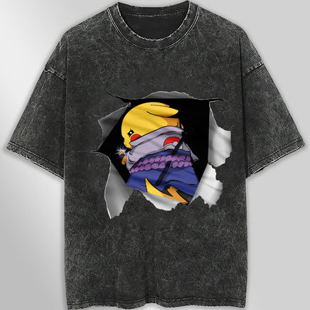 Pokemon tee shirt - 3D funny streetwear vintage t shirt - Unisex hip hop loose tops tees Dark Gray