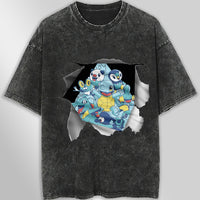 Pokemon tee shirt - 3D funny streetwear vintage t shirt - Unisex hip hop loose tops tees Dark Gray