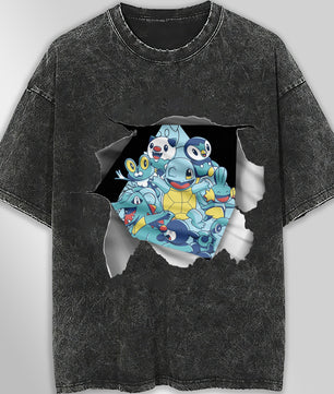 Pokemon tee shirt - 3D funny streetwear vintage t shirt - Unisex hip hop loose tops tees - Lusy Store LLC