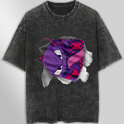 Pokemon tee shirt - 3D funny streetwear vintage t shirt - Unisex hip hop loose tops tees Dark Gray