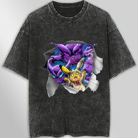 Pokemon tee shirt - 3D funny streetwear vintage t shirt - Unisex hip hop loose tops tees Dark Gray