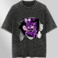 Pokemon tee shirt - 3D funny streetwear vintage t shirt - Unisex hip hop loose tops tees Dark Gray