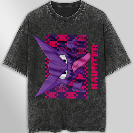 Pokemon tee shirt - Streetwear vintage t shirt - Unisex hip hop loose tops tees Dark Gray