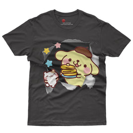 Pompompurin t shirt - Cute funny graphic tees - Unisex novelty cotton t shirt Black