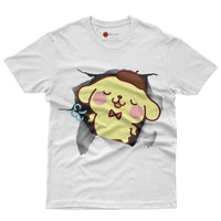 Pompompurin t shirt - Cute funny graphic tees - Unisex novelty cotton t shirt White