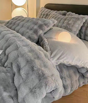 Premium Four - piece Milky Fiber Thermal Coral Fleece Plush Set - Lusy Store LLC