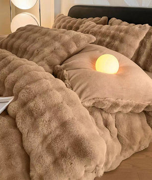 Premium Four - piece Milky Fiber Thermal Coral Fleece Plush Set - Lusy Store LLC