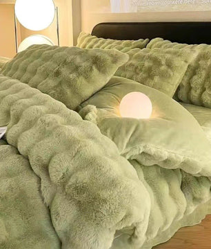 Premium Four - piece Milky Fiber Thermal Coral Fleece Plush Set - Lusy Store LLC
