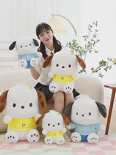 Lusy Store LLC Pochacco Plush Toy Cartoon Sanrio Soft Stuffed Doll Cute Sofa Cushion Bedroom Decoration Plush