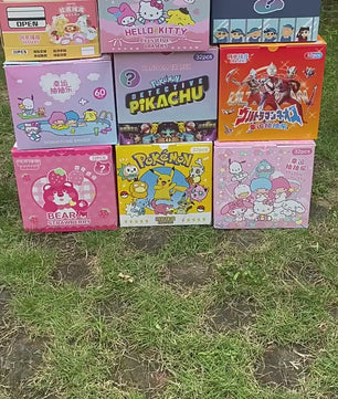Lusy Store LLC Pokemon Anime Hello Kitty Crayon Pikachu Figure Diy Cartoon Pencil Eraser 32pcs/Set Stationery Kids Gift Figure