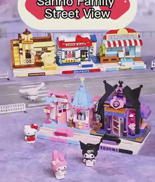 Lusy Store LLC Assembled Toy Building Blocks Hello Kitty Kuromi Cinnamoroll My Melody Model Children Gifts Building Blocks