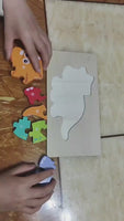 Lusy Store Wooden Montessori 3D Puzzle for Kids &ndash; Dinosaur Edition Wooden &amp; Pegged Puzzles