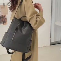 Leather Backpack High Quality Womens Soft Leather Simple Fashion Antitheft Shoulder Bags