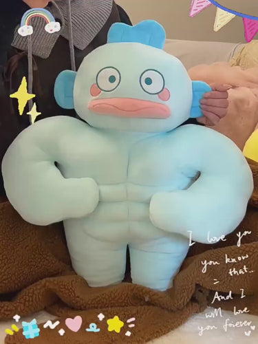 Lusy Store LLC HangYoDon Ugly Fish Plush Creative Funny Muscle Pillow Plush Toys Kawaii Stuffed Gift Stuffed Animals
