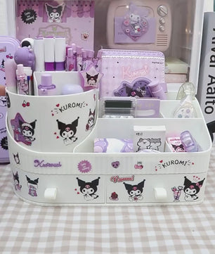 Lusy Store LLC Kuromi Rotating Drawer Pen Holder Storage Box Large Capacity Desktop Cute Multi-functional Storage Rack Home Storage