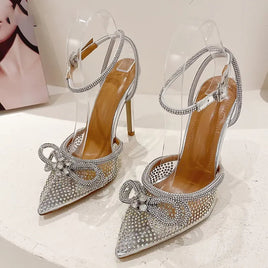 Prom shoes - High heels pointed toe wedding shose - Transparent sexy butterfly - Lusy Store LLC