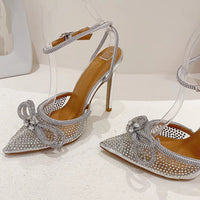 Prom shoes - High heels pointed toe wedding shose - Transparent sexy butterfly