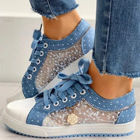Summer Women Flat Leisure Casual Shoes Light Blue 36