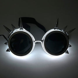 Retro Steampunk Halloween Glasses with Victorian Design White