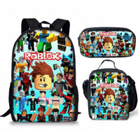 Roblox Backpack 3D Primary and Secondary School Students Backpack 3pcs/set - Lusy Store LLC