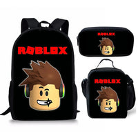 Roblox Backpack 3D Primary and Secondary School Students Backpack 3pcs/set - Lusy Store LLC