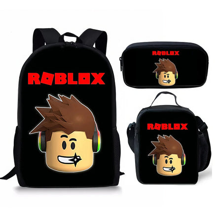 Roblox Backpack 3D Primary and Secondary School Students Backpack 3pcs/set - Lusy Store LLC