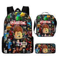 Roblox Backpack 3D Primary and Secondary School Students Backpack 3pcs/set - Lusy Store LLC