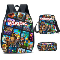 Roblox Backpack 3D Primary and Secondary School Students Backpack 3pcs/set - Lusy Store LLC