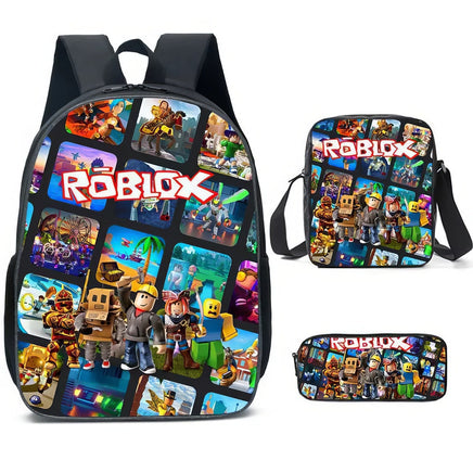 Roblox Backpack 3D Primary and Secondary School Students Backpack 3pcs/set - Lusy Store LLC