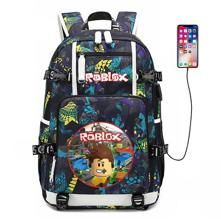 Roblox Backpack Student Schoolbag Computer Bag Gift for Girls Kids Boys Colorful-9 18.5"x11.8"x5.9"
