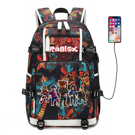 Roblox Backpack Student Schoolbag Computer Bag Gift for Girls Kids Boys Colorful-8 18.5"x11.8"x5.9"