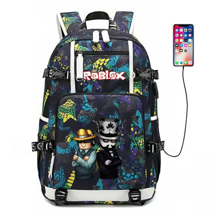 Roblox Backpack Student Schoolbag Computer Bag Gift for Girls Kids Boys Colorful-13 18.5"x11.8"x5.9"
